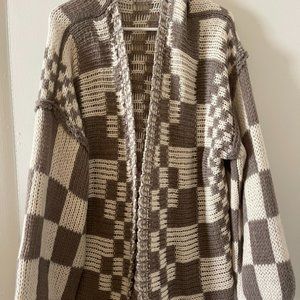 Talulah Checked Oversized Sweater Cardigan
